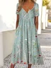Holiday Half Button Pocket Hem Long Dress