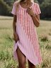 Crew Neck Vacation Dress With No