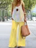 Casual Loose U-Neck Geometric Two-Piece Set