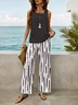 Women's Striped Printed Casual Vest Pants Two-Piece Set