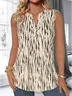 Loose V Neck Casual Striped Tank Top