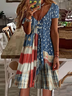 Women's Short Sleeve Summer As Picture Independence Day (Flag) Printing V Neck Daily Going Out Casual Midi A-Line Classic Dress