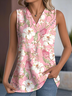 Casual Cotton-Blend Loose V Neck Tank Top