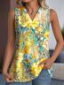 Casual Cotton-Blend V Neck Loose Tank Top