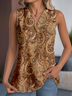 Casual Cotton-Blend Floral Tank Top