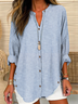 Loose V Neck 3D Printing Casual Shirt