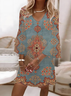 Women's Floral Print V-Neck Dress