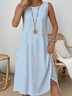 Simple Loose Crew Neck Dress