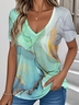 Casual Random Print Loose Crew Neck T-Shirt
