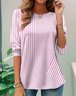 Casual round neck long sleeve T-shirt