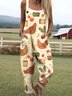 Regular Fit Vacation Square Neck Jumpsuit