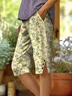 Linen Floral Casual Pants