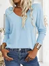 Casual V Neck Long Sleeve T-Shirt