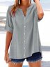 V Neck Ethnic Cotton Shirt