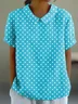 Women's Short Sleeve T-shirt Summer Color1 Geometric Printing Stand Collar Daily Going Out Casual Top