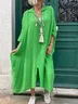 Casual Plain V Neck Maxi Dress
