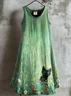 Casual Linen Floral Crew Neck Dress With No
