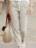 Women's Casual Loose Pocket Solid Color Trousers