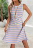 Women's Casual Striped Round Neck Vest Dress