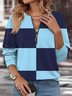 Women's Long Sleeve Front Center Zipper Sweatshirt