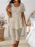 Crew Neck Casual Two-Piece Set