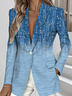 Dressy Regular Fit Gradient Pattern Lapel Collar Blazer