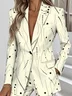 Lapel Collar Lady Romance Abstract Polka Dots Blazer
