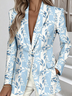 Regular Fit Dressy Lapel Collar Geometric Blazer