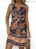 Cotton Floral Regular Fit Casual Dress With No