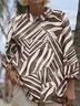 Boho Linen Blend Shawl Collar Loose Shirt