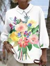 Floral Loose Boho Linen Blend Shirt