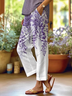 Women's  H-Line Baggy Pants Daily Going Out Pants White Casual Printing Floral Spring/Fall Pants