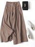 Women's  Elastic Waist H-Line Wide Leg Pants Daily Going Out Pants Yellow Casual Split Joint Plain Spring/Fall Pants