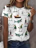 Women's Shark Art Printed Short Sleeve T-Shirt