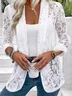 Fashionable Summer Small Suit All-match Solid Color Lace Hollow Cardigan Sun Protection Jacket