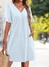 Regular Fit Casual V Neck Dress With No