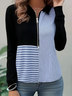 Casual Loose Multicolor Block Sweatshirt