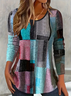 Women's Long Sleeve T-shirt Spring/Fall As Picture Abstract Printing Jersey Crew Neck Daily Going Out Casual Top