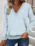 Loose Casual Commuter Long Sleeve V-Neck Printed Sweatshirt