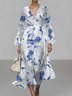 Floral Semi Formal Regular Fit Puff Sleeve Dress