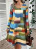 Geometric Casual Dress With No