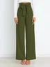 Women's  Elastic Waist H-Line Wide Leg Pants Daily Going Out Pants White Casual Split Joint Plain Spring/Fall Pants