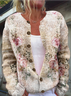 Vintage Gradient Long Cardigan – Button Front, Loose Fit