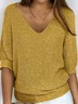 Regular Fit Plain Casual Knit Top