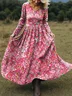 Women's Maxi Dress A-Line Skirt Holiday Casual Bohemian Beach Floral Pattern