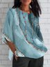 Women's Shirt Marble Daily Casual 3/4 Sleeve Round Neck Regular Top