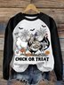 Halloween Women's Pullover Animal Pattern Fashion Casual Long Sleeves Crew Neck