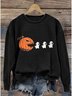 Women's Sweatshirt Pattern Pumpkin Casual Long Sleeve Crew Neck Regular Top