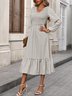 V Neck Geometric Casual Dress With No