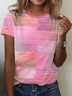 Women's Breast Awareness Pink Casual Crew Neck Short Sleeve T-Shirt